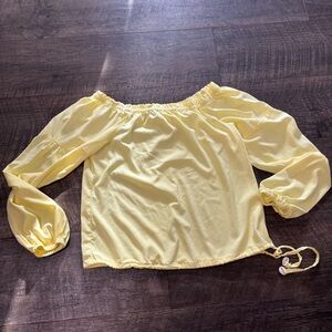 Yellow Off-Shoulder Long Sleeve Top
